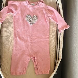 Pink knit romper